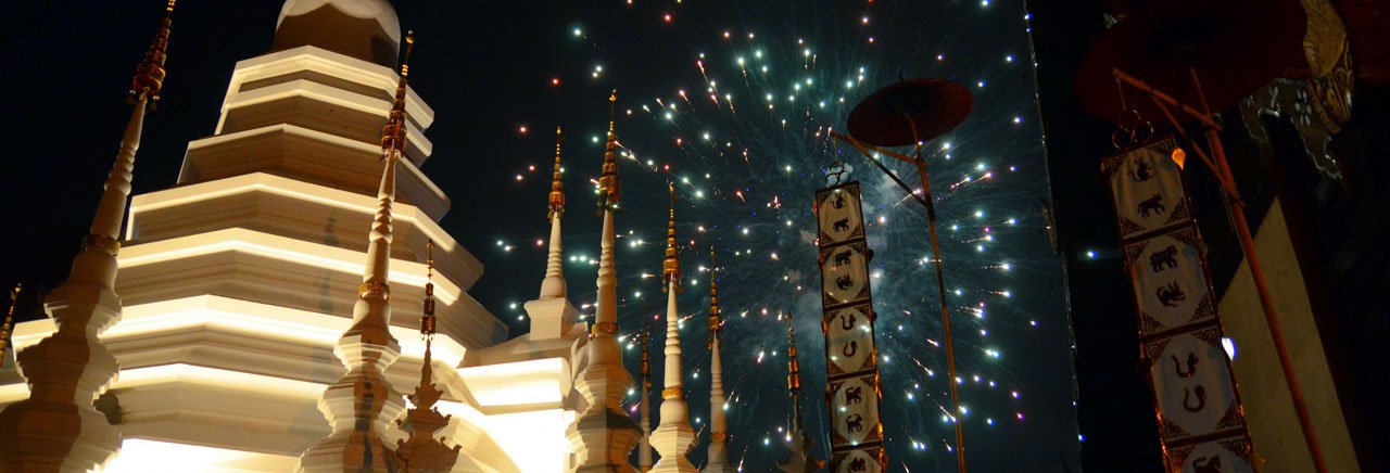 Loi Krathong (Yi Peng) Celebrations in Wat Phantao, Chiang Mai